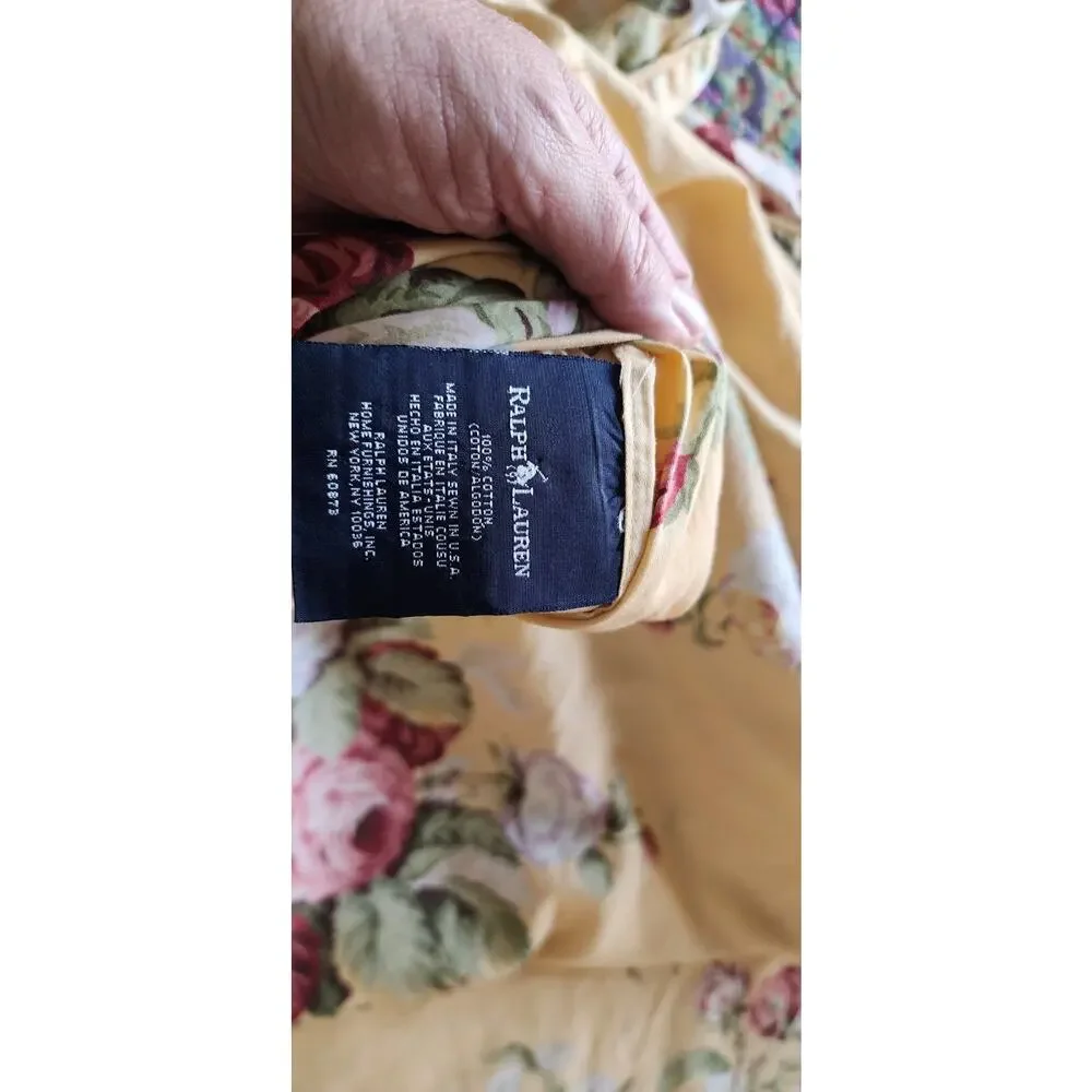 Sold! Vintage Ralph Lauren Kathleen Cotton Sateen Full Duvet Yellow Red Floral